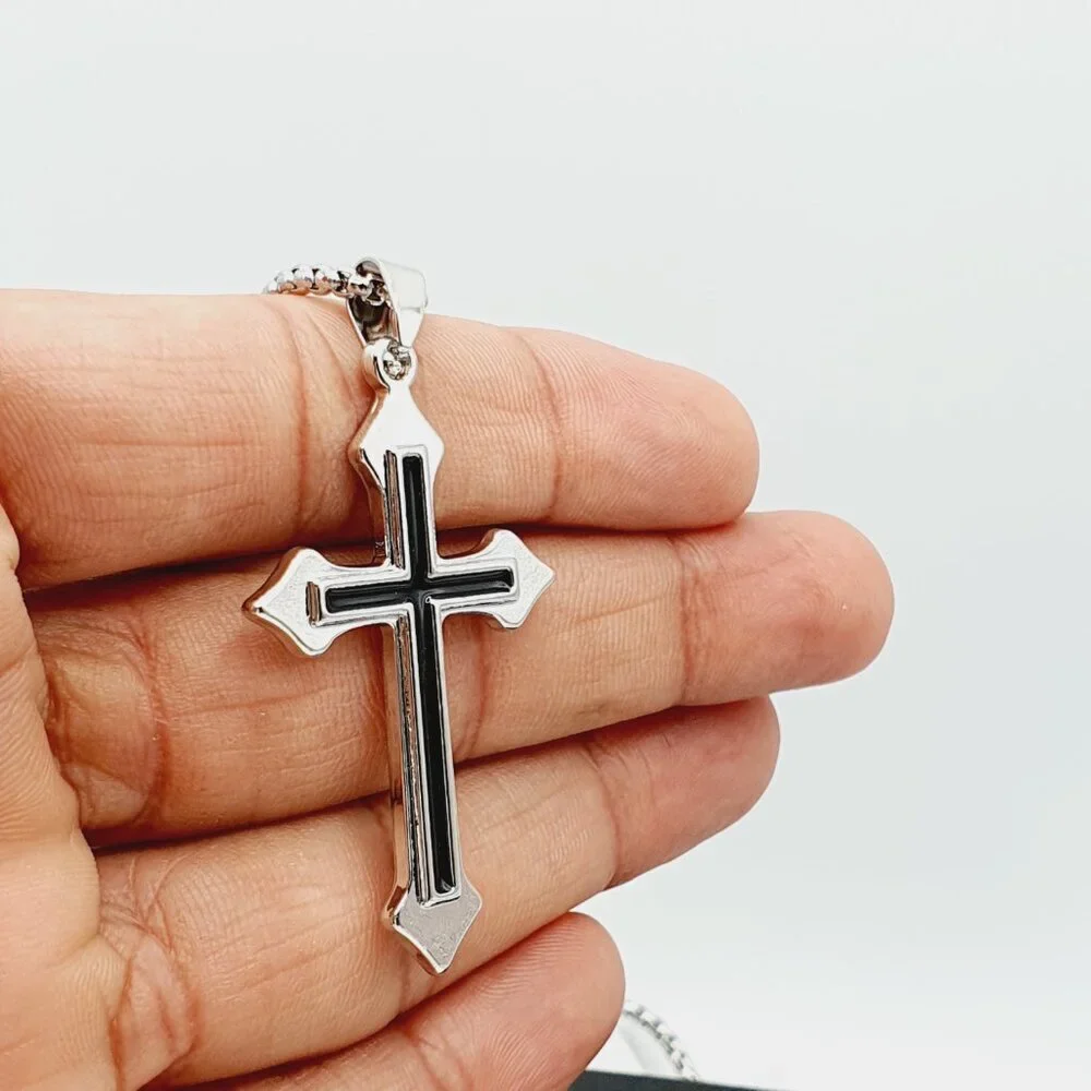 ❤️Cross Nail Chain scarecrow gothic Necklace, N90201P122 - Picture 3 of 11